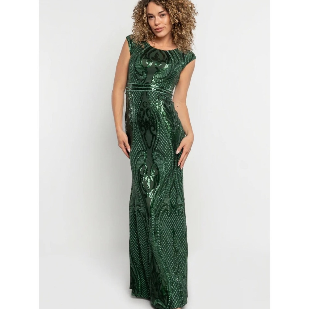 Baltic Born Alessia Sequin Gown XL Green NWT